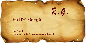 Reiff Gergő névjegykártya